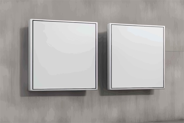 outdoor em branco em uma parede renderização 3 dquadro de avisos branco em branco em uma parede de concreto renderização 3 dblan