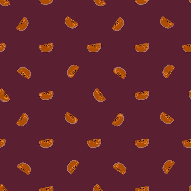 Outono escuro padrão sem emenda com ornamento de fatias de maçã do doodle. fundo marrom. projeto gráfico para embalagem de texturas de papel e tecido. ilustração vetorial.
