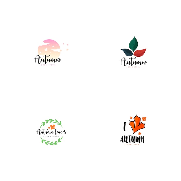 Outono logo vector set