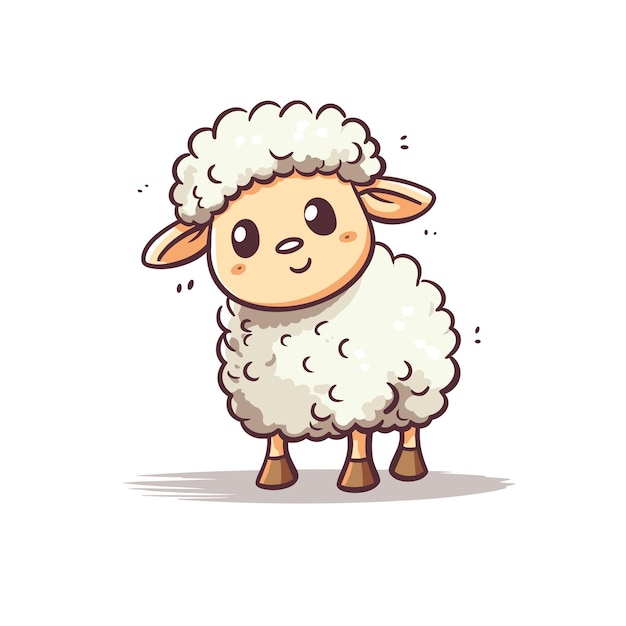 Ovelha bebê fofa ilustração de uma ovelhinha