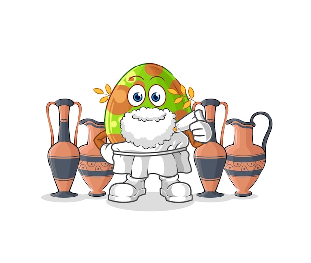 Vetor de mascote de desenho animado antigo de ovo de dinossauro