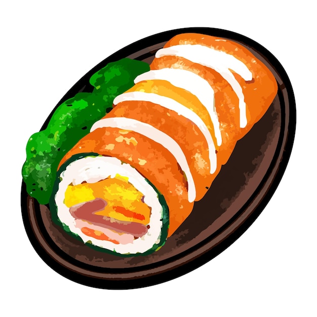 Ovo embrulhado Kimbap Kimbap Coreano Rolo de comida coreana Sushi comida japonesa comida japonesa Arroz