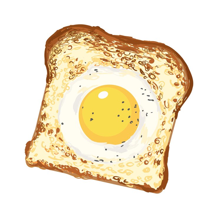 Ovo frito na ilustração de pão