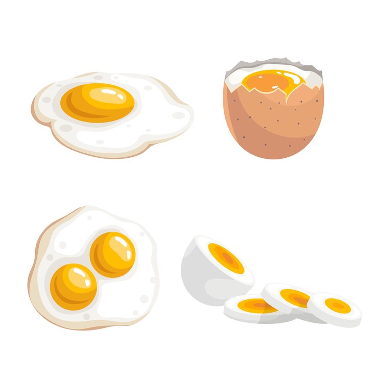 ovos cozidos e ovos fritos