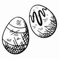 Vetor ovos de páscoa contorno de tinta cor preta ilustração gráfica simples