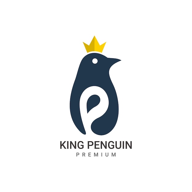 Vetor p design do logotipo do pinguim