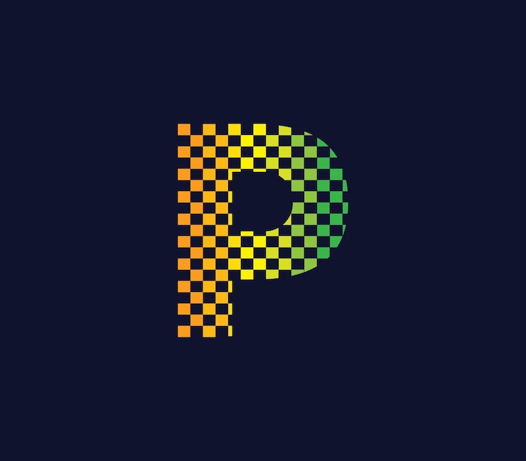 Vetor p megapixels conceito de design criativo de logotipo