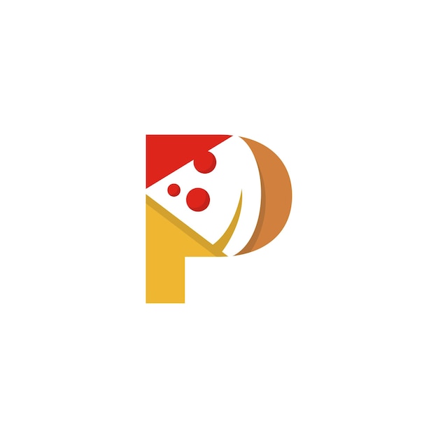 Vetor p pizza logo design