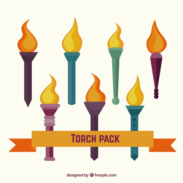 Vetor pacote colorido torchs