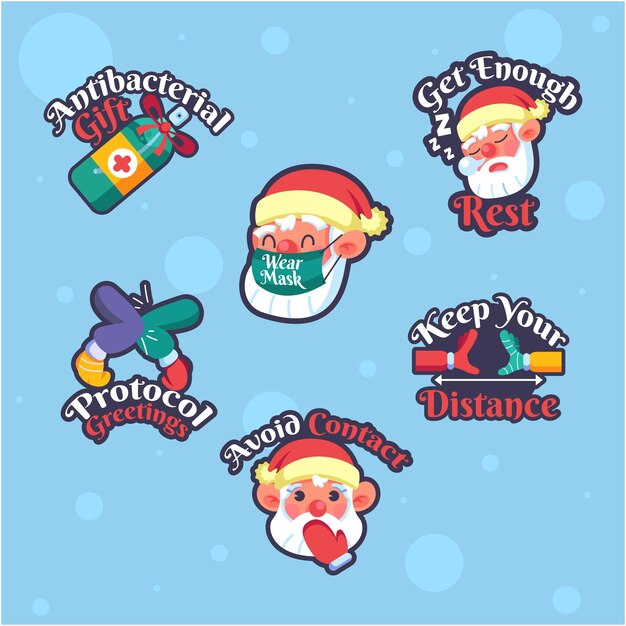 Pacote de adesivos do Papai Noel e do Natal com Protocolo
