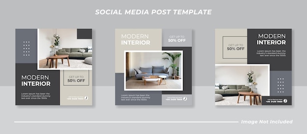 Pacote de banner de postagem de feed de instagram de mídia social moderna