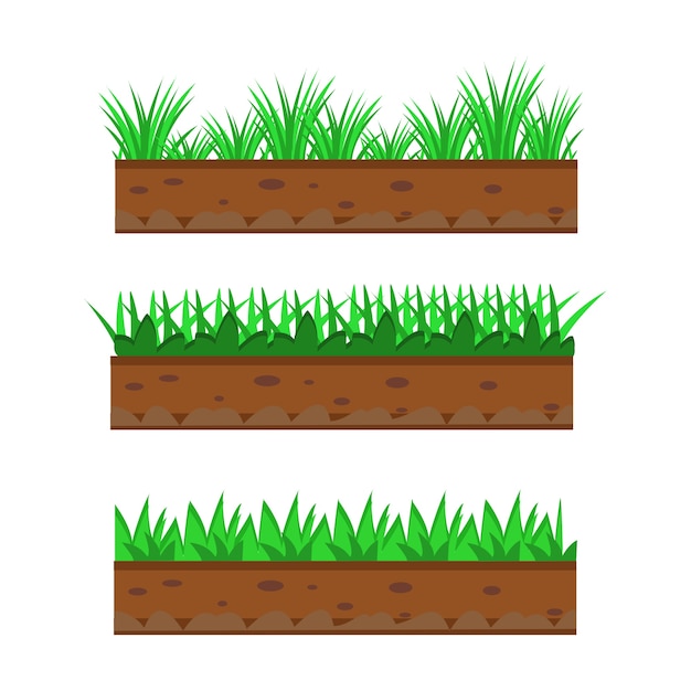 Pacote de borda terra e grama