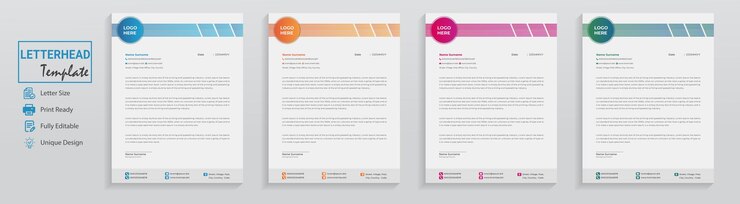 Vetor pacote de conjunto de design de papel timbrado mínimo para uso profissional multiuso pessoal como carta de escritório