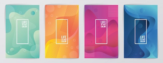 Pacote de cores de ondas com vida em abstrato de cor