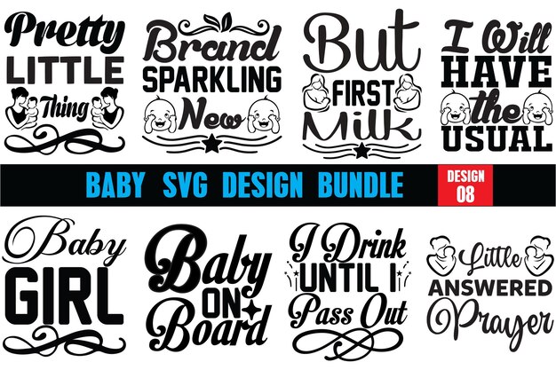 Pacote de design baby svg