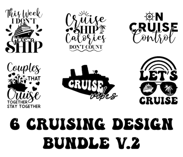 Vetor pacote de design de cruzeiro svg v2