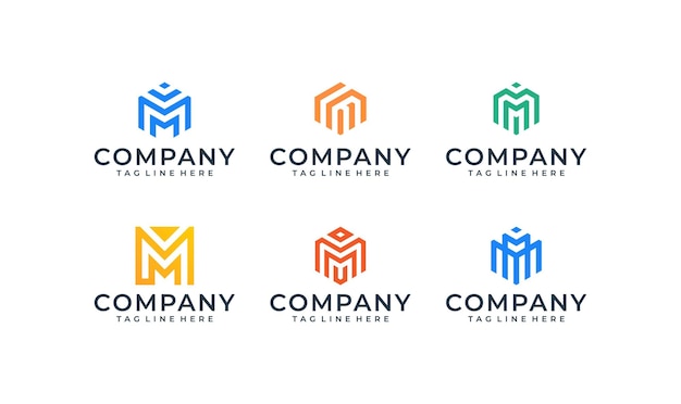 Pacote de design de logotipo inspiration letter m