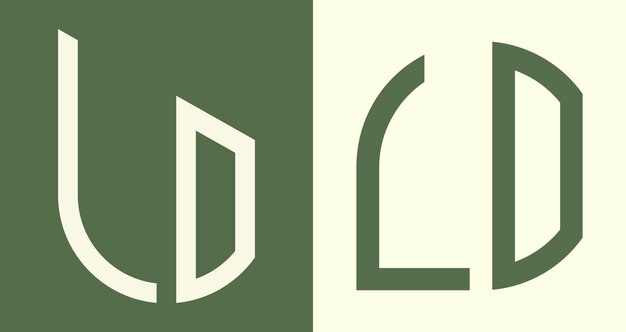 Vetor pacote de designs de logotipo lo com letras iniciais simples e criativas