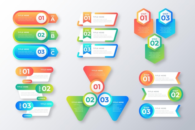 Pacote de elementos infográficos coloridos