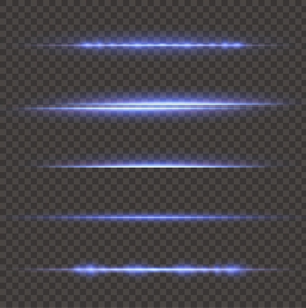Pacote de flares de lente horizontal azul Feixes de laser raios de luz horizontais