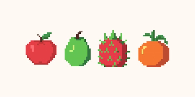 Pacote de frutas pixel