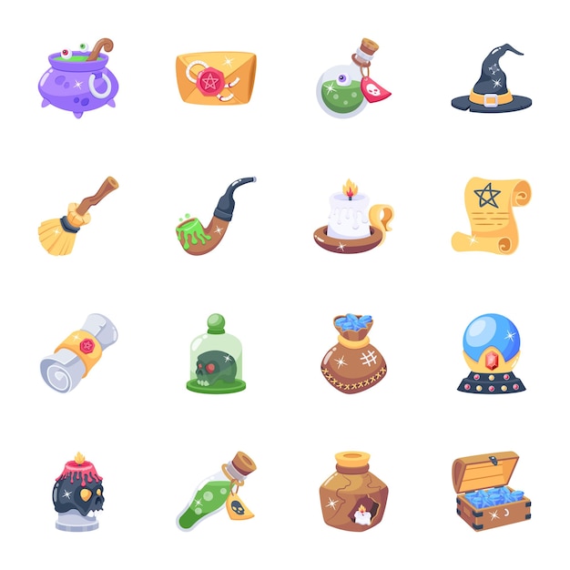 Pacote de ícones 2D mágicos
