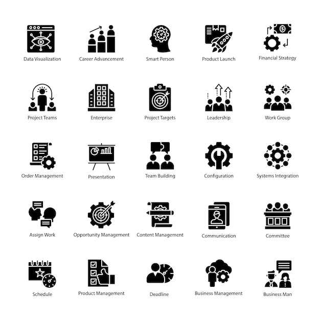 Pacote de ícones de gerenciamento de negócios