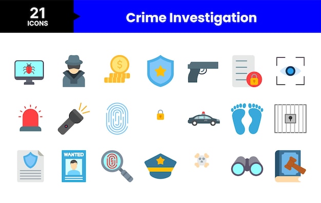 Pacote de ícones de investigação de crime