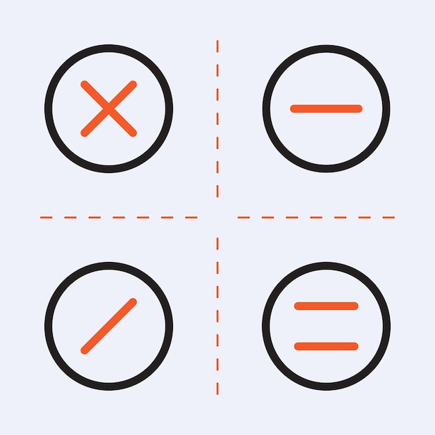 Vetor pacote de ícones de sinal de matemática