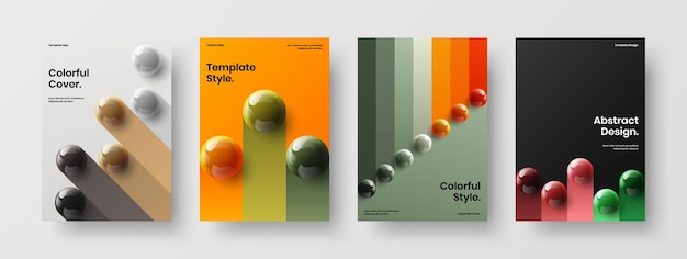 Pacote de ilustração de capa de catálogo de bolas realistas modernas