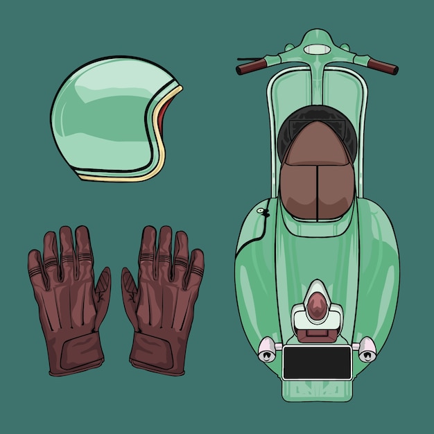 Pacote de ilustração vespa