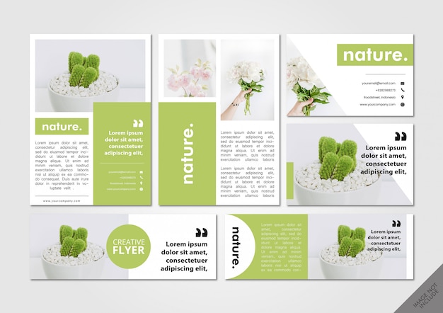 Pacote de layout de natureza verde