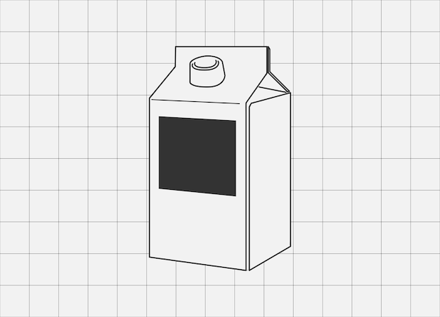 Vetor pacote de leite de design de contorno