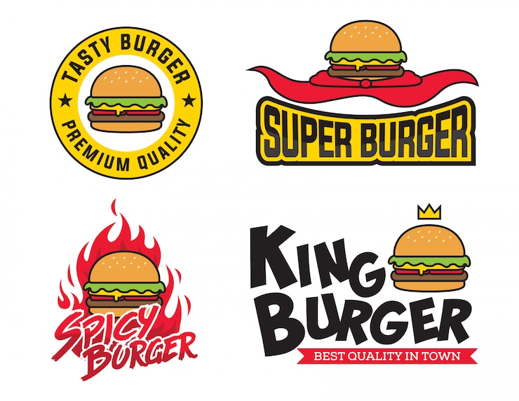 Vetor pacote de logo burger