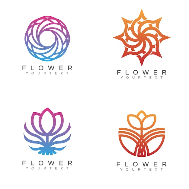 Pacote de logotipo da flor