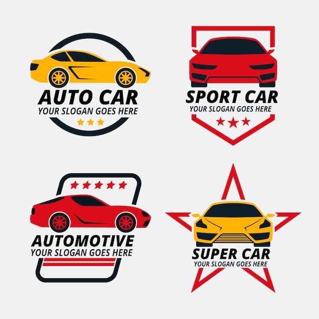 Pacote de logotipos de carros ilustrados