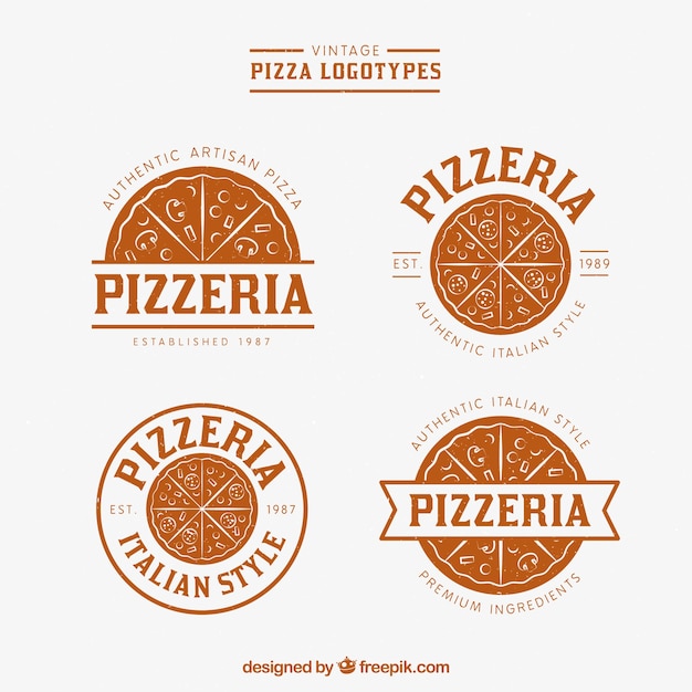 Pacote de logotipos de pizza vintage