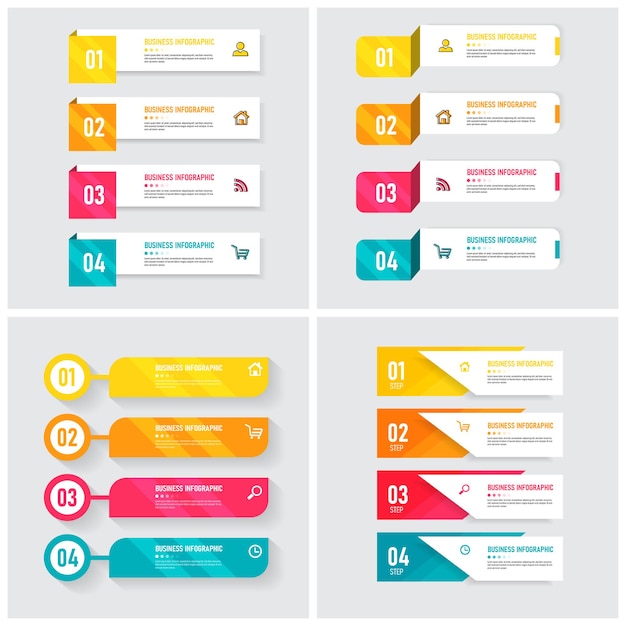 Pacote de modelo de elemento de infográfico