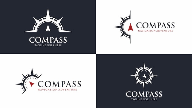 Pacote de modelos de logotipo de bússola vector grátis