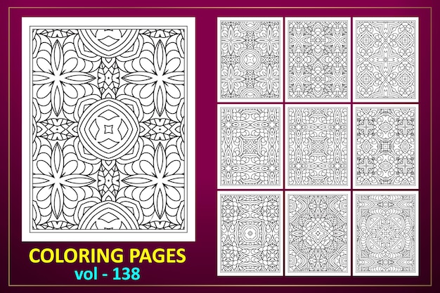 Pacote de páginas para colorir florais abstratos kdp interior