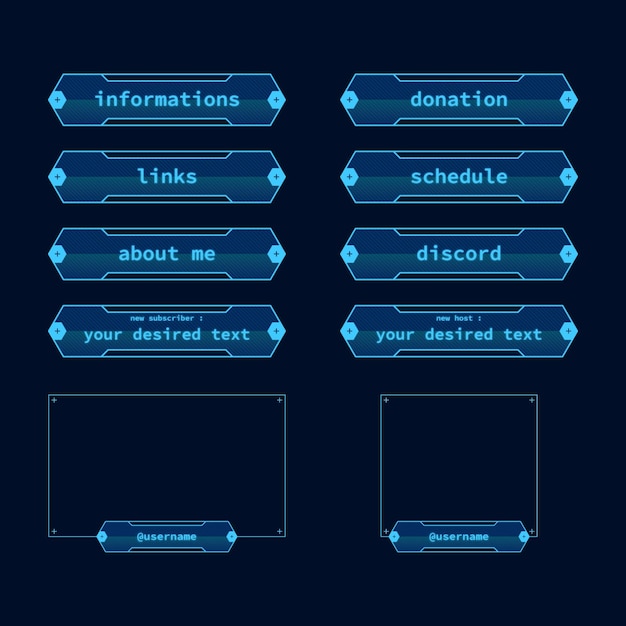 Pacote de painéis de fluxo do twitch