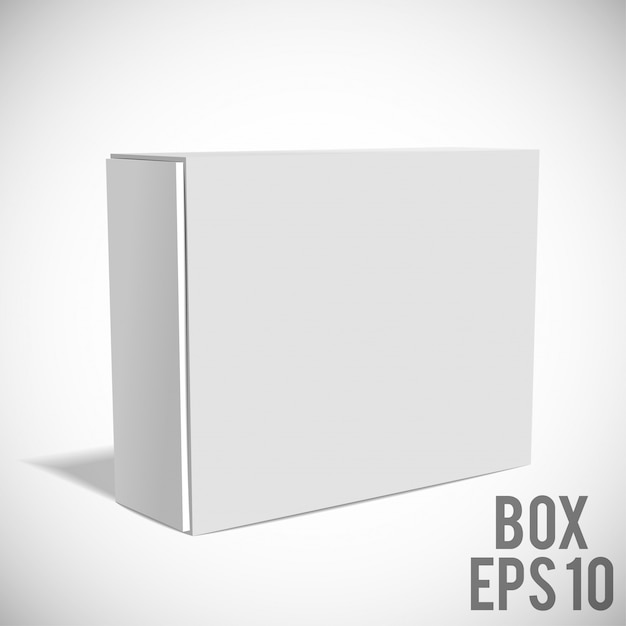 pacote de papelão branco caixa mockup eps 10