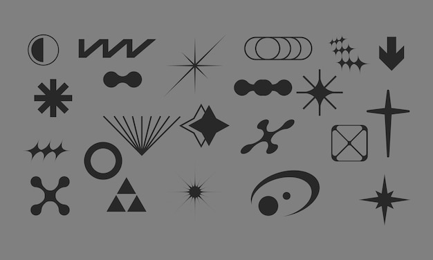Pacote de vetores de símbolos geométricos abstratos com design minimalista