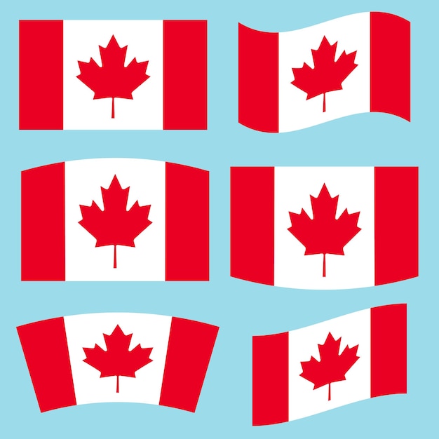 Pacote de vetores gráficos de formas de bandeira do Canadá