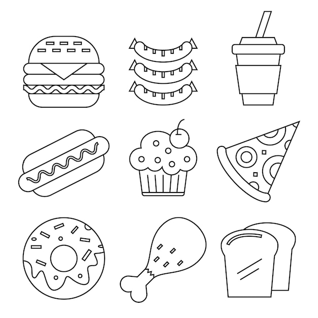 Pacote linear de fast food