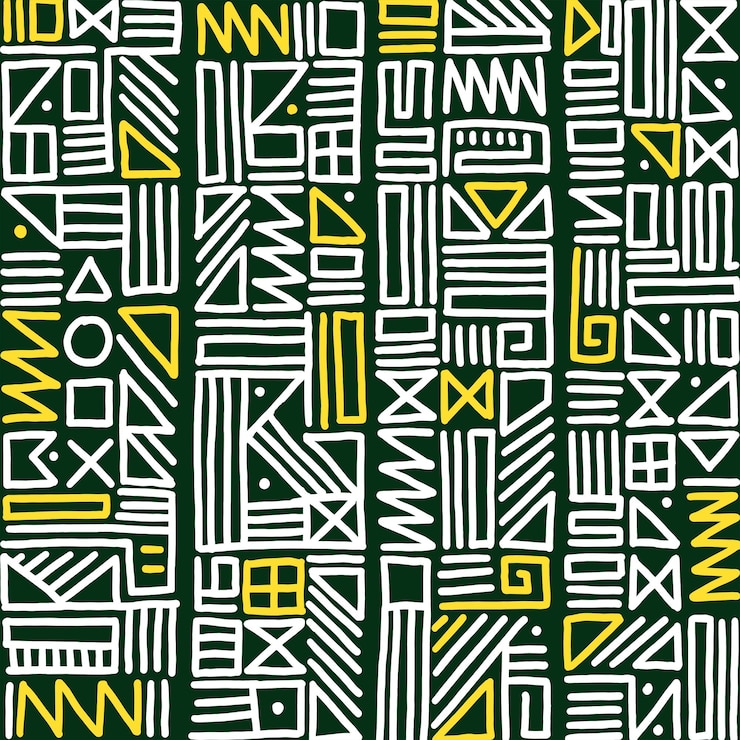 Vetor padrão abstrato africano desenhado à mão