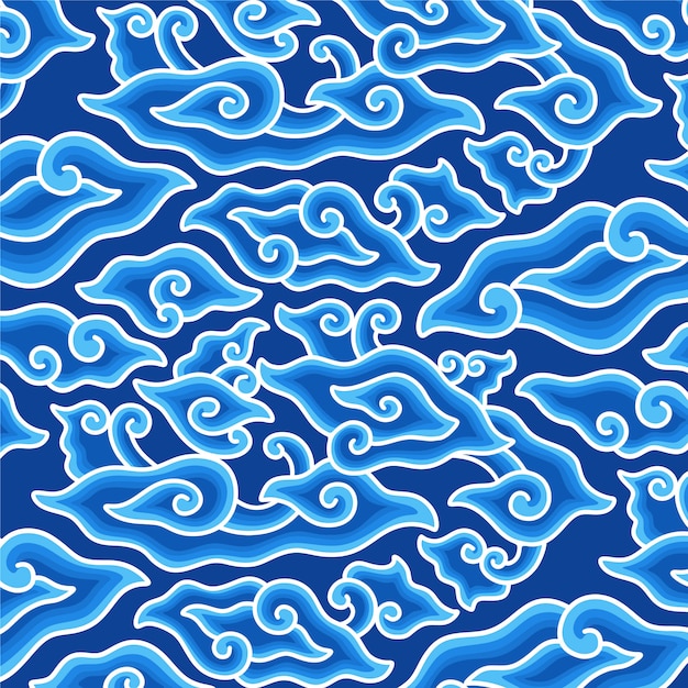 Padrão abstrato azul batik