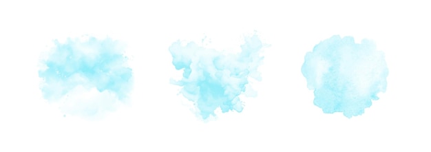 Padrão abstrato com aquarela azul nuvens aquarela ciana água pincel salpicaduras textura