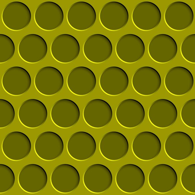 Padrão abstrato sem costura com buracos de círculo em cores amarelas