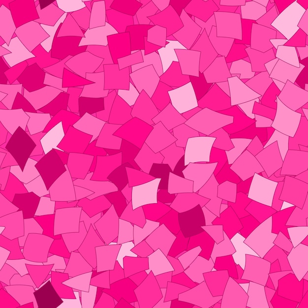 Vetor padrão abstrato sem costura de grandes pedaços de papel de diferentes tamanhos em cores rosa